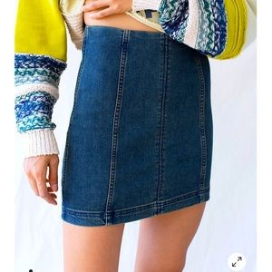 Free people fitted denim skirt